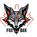 "Fox Box" "Fox Box" "Fox Box" Mechanical fox head logo. Low detail, simple design. tattoo design idea
