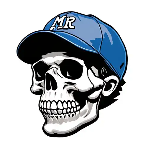 Mr Met Skull Baseball Card tattoo design idea