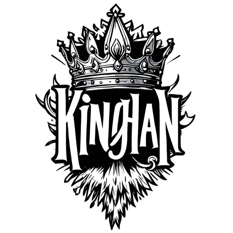 "Kinghan" king crown tattoo design idea