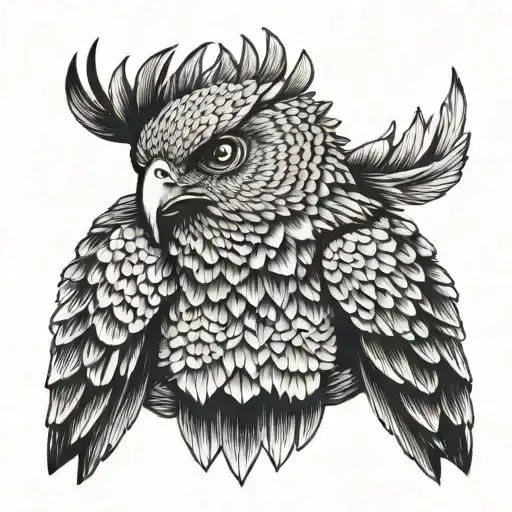 Harpy Eagle holding panama tattoo design idea