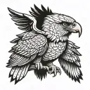 Harpy Eagle holding panama tattoo design idea
