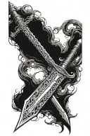 sword from elden ring videogame tattoo design idea