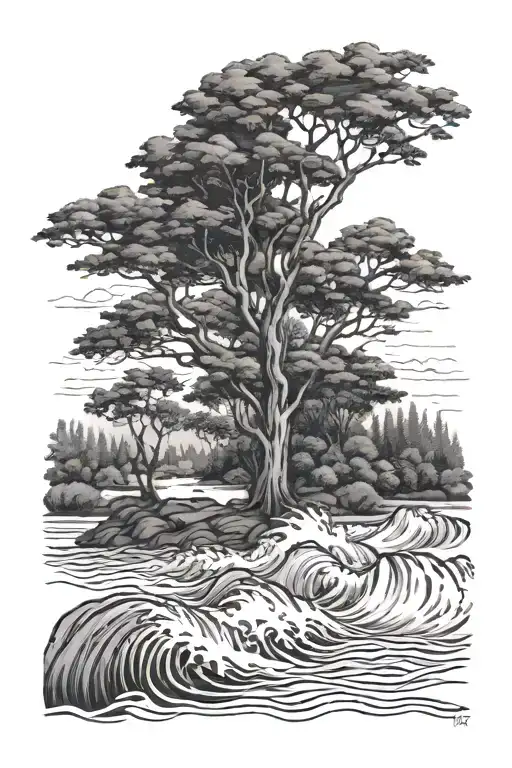 Isaiah 43:2: When you pass through the waters, I will be with you; and through the rivers, they shall not overwhelm you tattoo design idea