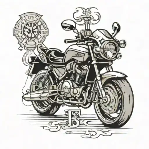 Taurus, Las Vegas, candlestick chart, motorcycle bike tattoo design idea