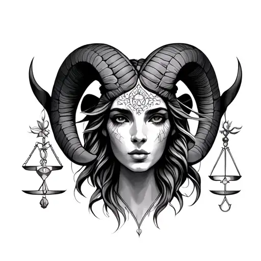 Aries Libra tattoo design idea