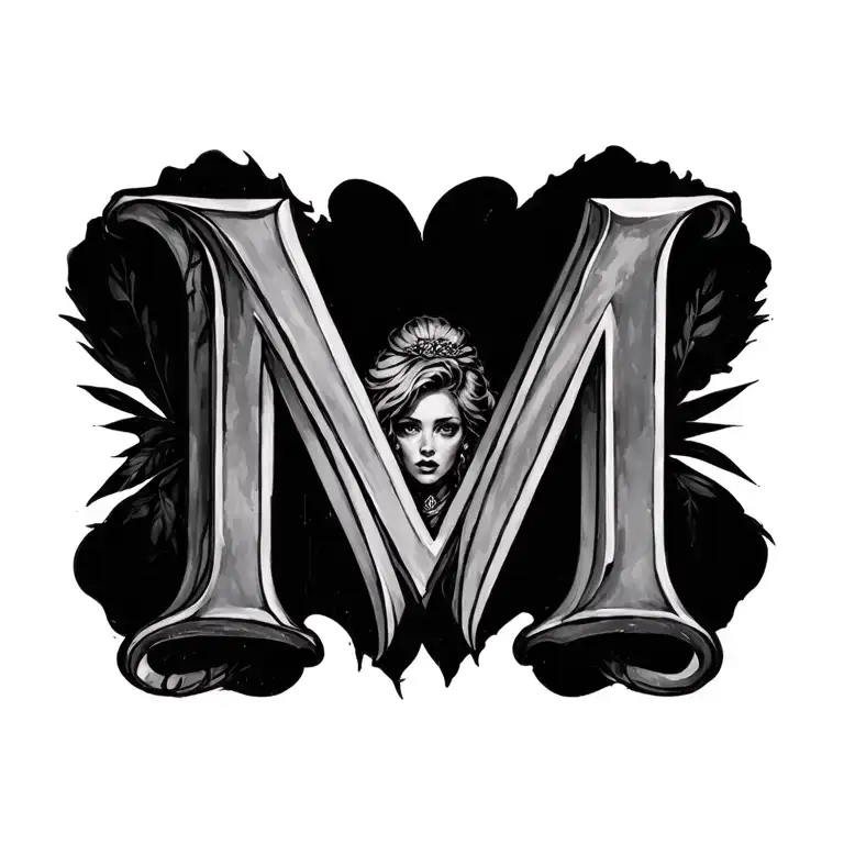 Monina Margaux Maxim all connected with the one letter M tattoo design idea
