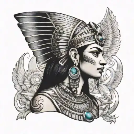 Cleopatra egyptian goddess tattoo design idea
