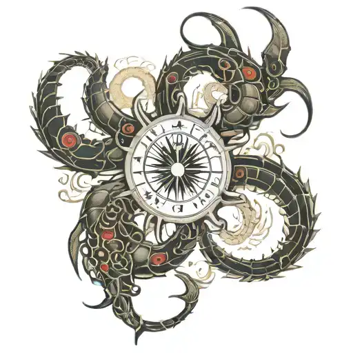 I am a Scorpio and I want that, the center feature of the tattoo. My wife is a Gemini. I have a son that's a Gemini, two tattoo design idea