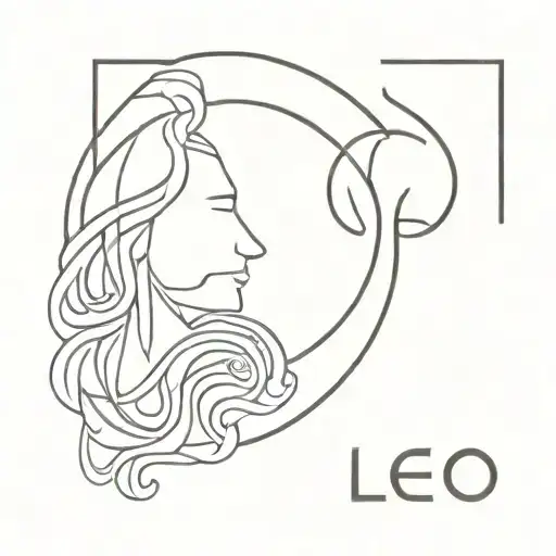 leo zodiac sign intertwined with gay man with semicolon tattoo design idea