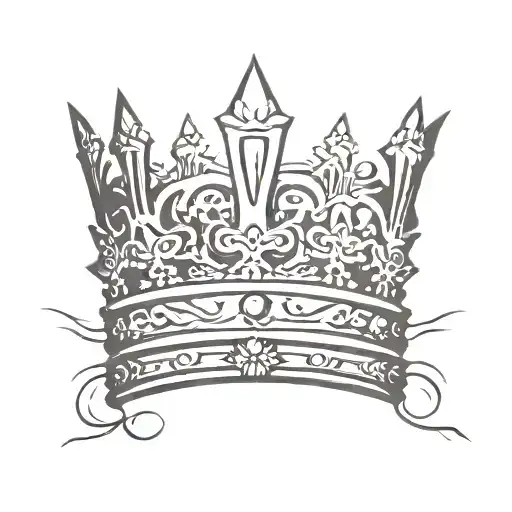 king crown into queen crown tattoo design idea