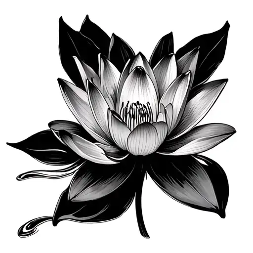 "Let them, let me" water Lilly flower tattoo design idea