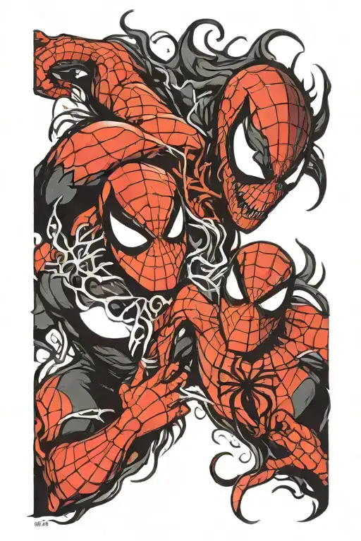Venom and Spider-Man tattoo design idea