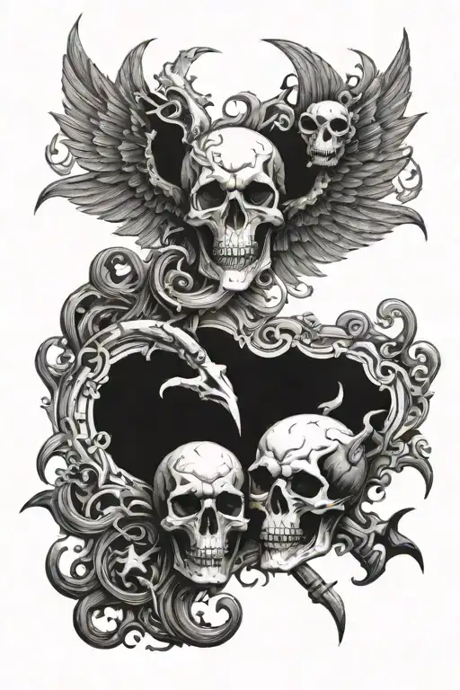 Heaven and Hell War tattoo design idea