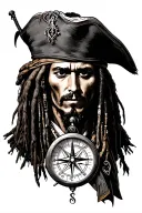 Jack sparrow compass tattoo design idea