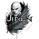 "Jiren" infinity, feather tattoo design idea