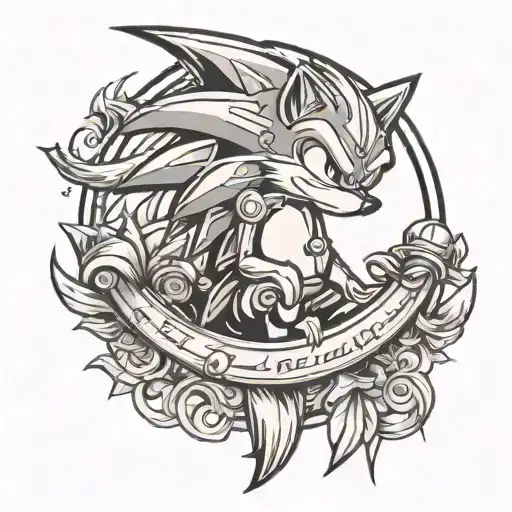 sonic waiting calmly tattoo design idea