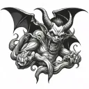 dance with the devil tattoo design idea