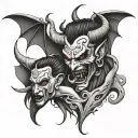 dance with the devil tattoo design idea