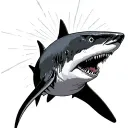 shark with laser beam on its head tattoo design idea