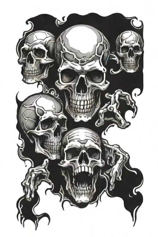 hear no see no evil speak no evil skulls tattoo design idea
