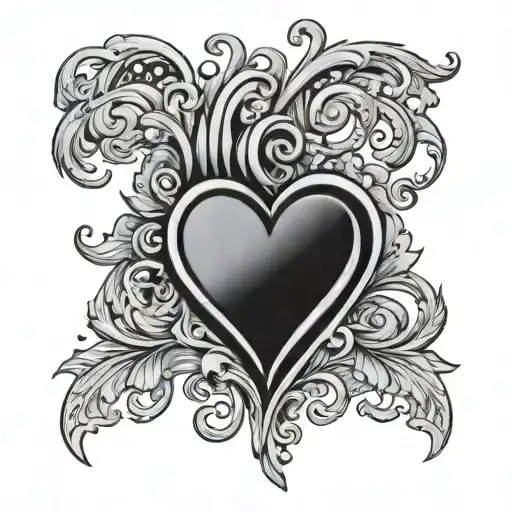 A INITIAL AND HEART tattoo design idea