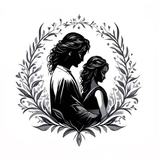 father daughter symbol made tattoo design idea