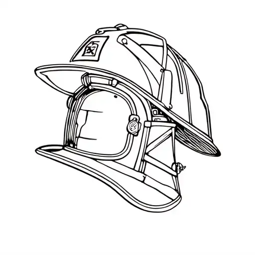 Firefighter helmet tattoo design idea