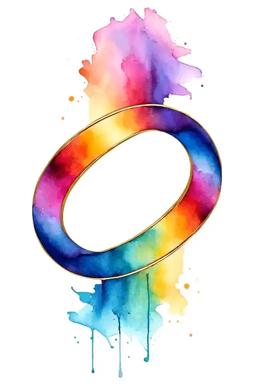 infinity sign gold with spectrum colors incorporated tattoo design idea