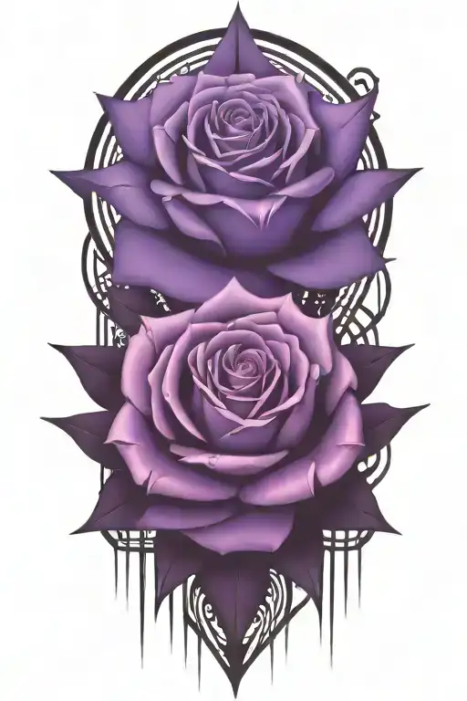 roses purple black tattoo design idea