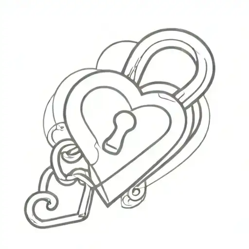 infinite heart padlock key tattoo design idea