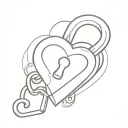 infinite heart padlock key tattoo design idea