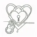 infinite heart padlock key tattoo design idea