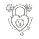 infinite heart padlock key tattoo design idea