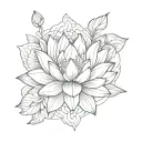 lotus flower and koi fish tattoo design idea