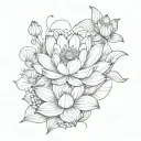 lotus flower and koi fish tattoo design idea