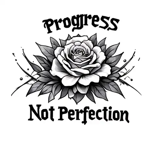 Progress Not Perfection tattoo design idea