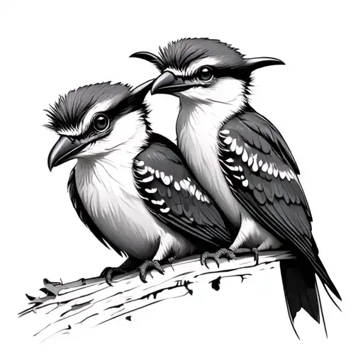 two kookaburra sitting tattoo design idea
