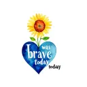 "I was brave today " a heart wiith a sun flower growing inside tattoo design idea