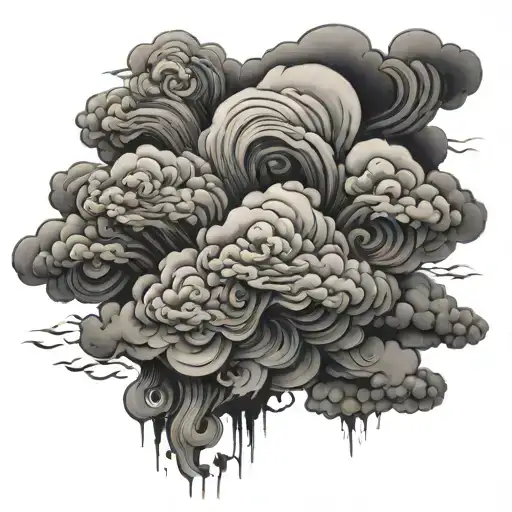 dark clouds tattoo design idea