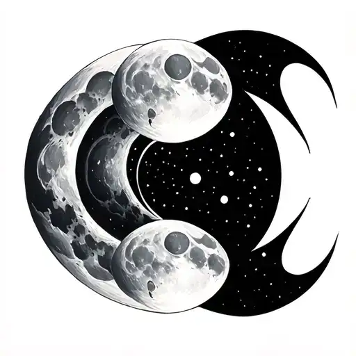 moon phases tattoo design idea