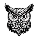 mandala owl perched tattoo design idea
