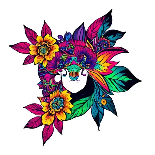 psychedelic representation tattoo design idea