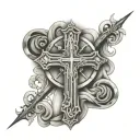 religious cross tattoo design idea