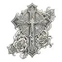 religious cross tattoo design idea