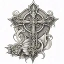 religious cross tattoo design idea