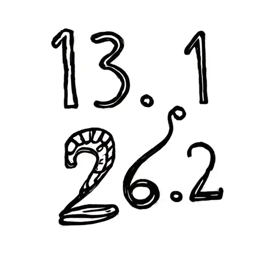 "13.1 ; 26.2" running shoe tattoo design idea