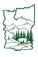 Oregon state outline filled with a forest scene featuring 3 bears tattoo design idea