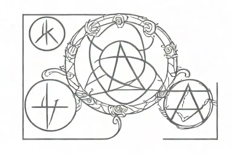 triple goddess symbol tattoo design idea