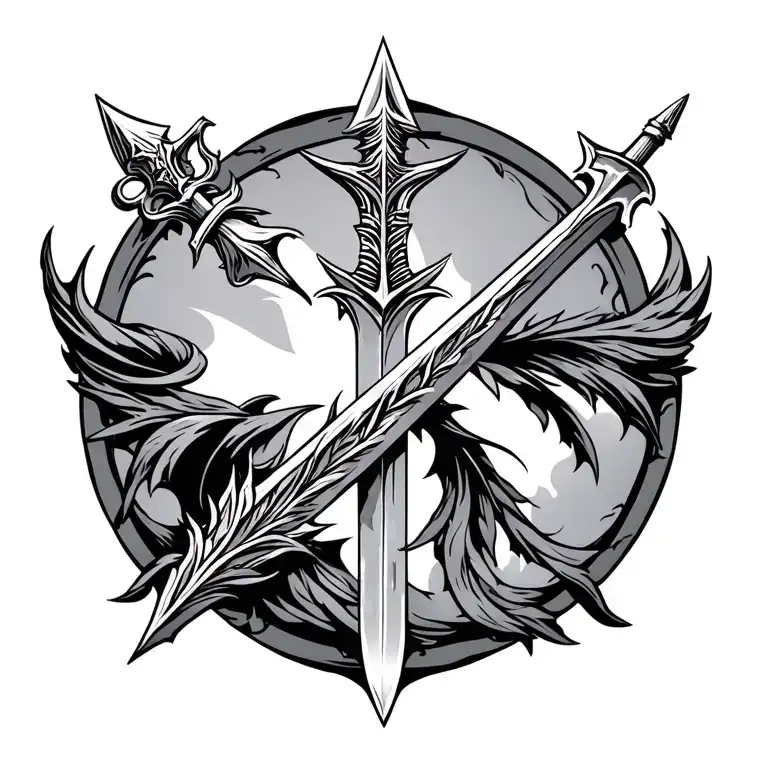 roman spear tattoo design idea