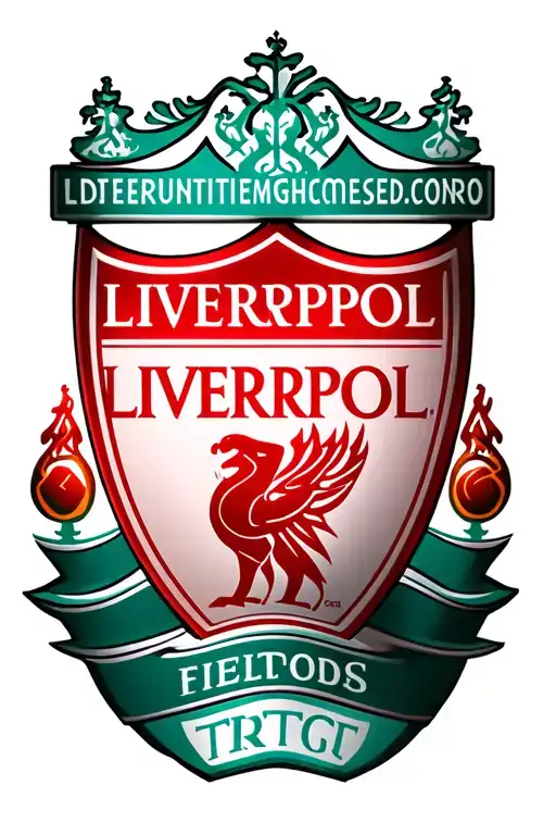dogs paw and liverpool fc badge surrounded tattoo design idea